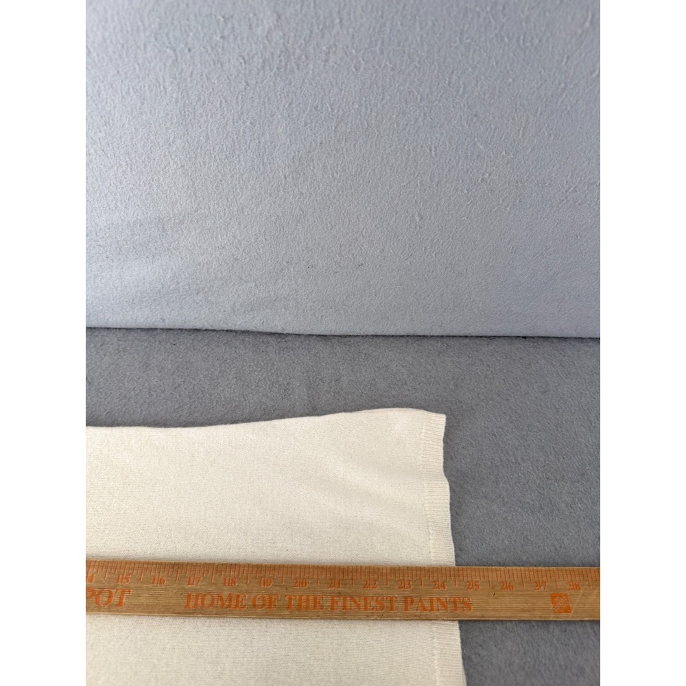 Saks Fifth Avenue Cashmere Sweater Women M Ivory Black Bow Quiet Luxury Feminine - Picture 8 of 14